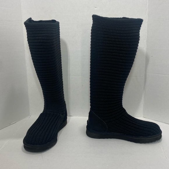 Mark Stone whistler knit GENUINE SHEEPSKIN cardy ugg boots Ladies 8 1/2 - Picture 2 of 9